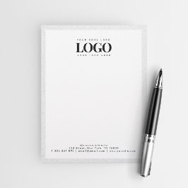 Papel Timbrado Cinza Kraft Adicione seu texto de logotipo comerci