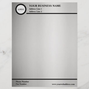 Papel Timbrado Cinza Prateado Sombreado Minimalista