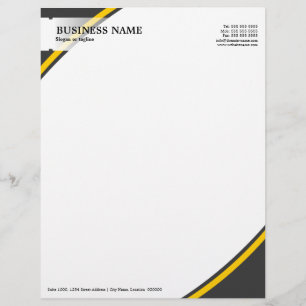 Papel Timbrado Cinza profissional amarelo