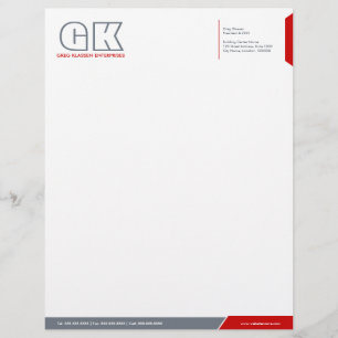 Papel Timbrado Cinza profissional e Modelo vermelho