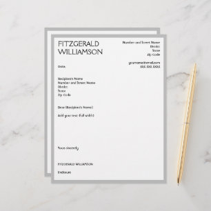 Papel Timbrado Cinza profissional personalizada