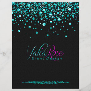 Papel Timbrado Círculo Aleatório Teórico Negro E Metálico Design