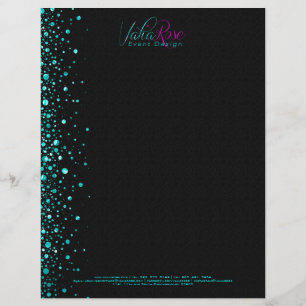 Papel Timbrado Círculo Aleatório Teórico Negro E Metálico Design