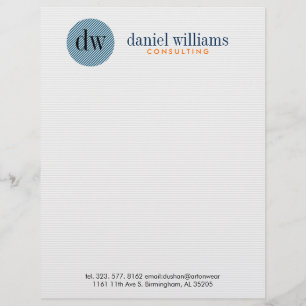 Papel Timbrado Círculo Azul Moderno Mínimo e Branco