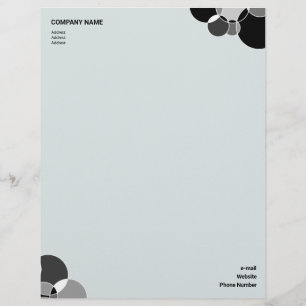 Papel Timbrado Círculos de sobreposição geométrica de preto e