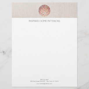 Papel Timbrado Círculos Dourados e Confetti