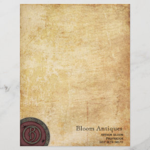 Papel Timbrado Claret B do monograma de Steampunk do vintage