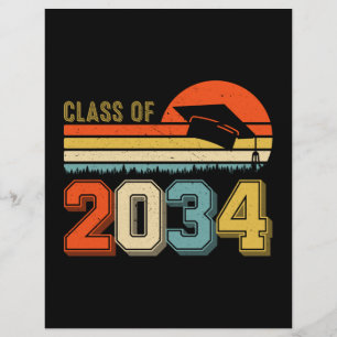 Papel Timbrado Classe De 2034 Cresce Com A Vintagem Do Formando P
