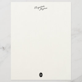 Papel Timbrado Classic Handwritten Name Monogram Letterhead