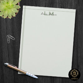 Papel Timbrado Classic Sage Monogram Business Branding
