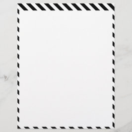 Papel Timbrado Classic White and Black Stripe Pattern Stylish