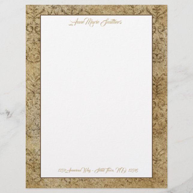Papel Timbrado Clássico Moderno Tan Granite Letterhead (Frente)