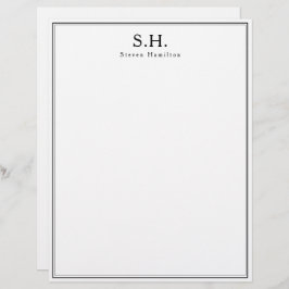 Papel Timbrado Clássico - Simples Monograma - Nome Mínimo do Mono