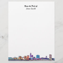 Papel Timbrado Cleveland Skyline Personalizado - Letterhead