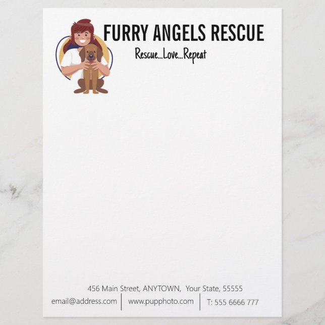 Papel Timbrado Cliente de Recuperação de Cachorros (Frente)