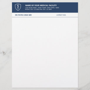 Papel Timbrado Clínica Médica Navy Minimalista