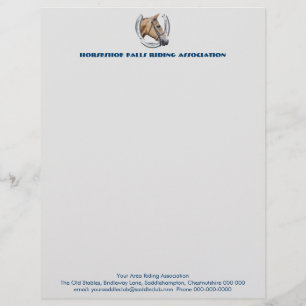 Papel Timbrado Clube em ferradura da equitação do retrato