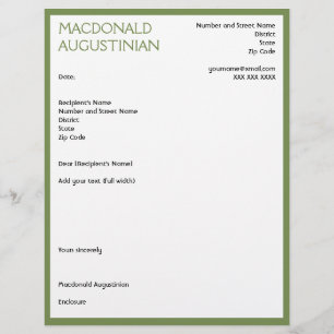 Papel Timbrado COBRIR REUME Moderno - LETRA VERDE Personalizável