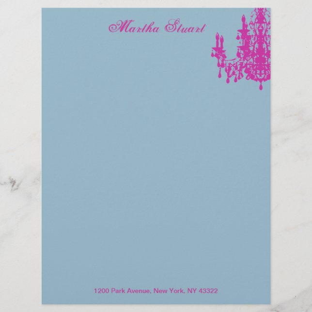 Papel Timbrado Coco Chandelier CHANGE COR ~ Letterhead (Frente)