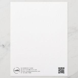 Papel Timbrado Código QR do logotipo profissional moderno para em