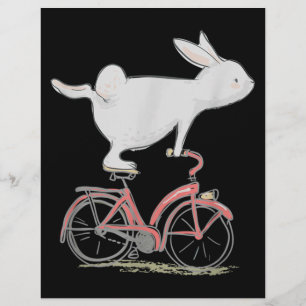 Papel Timbrado Coelho Bonito Na Bicicleta De Ciclo De Bicicleta