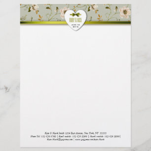 Papel Timbrado Coleção Romântica de Casamento Floral de Charm Vin