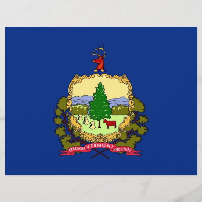 Papel timbrado com a Bandeira de Vermont, EUA (Frente)