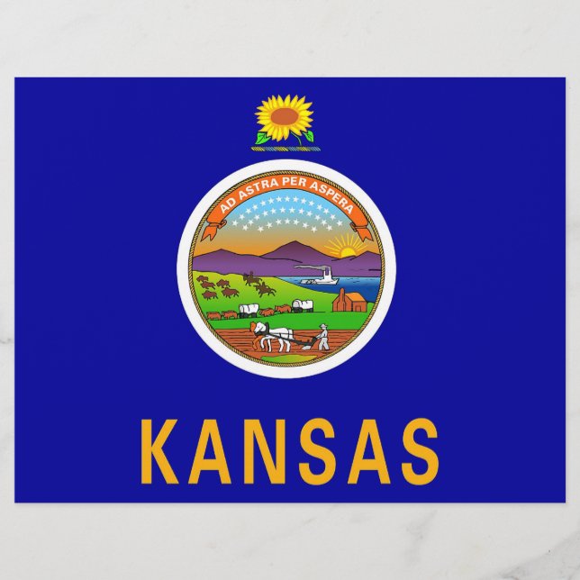 Papel timbrado com a Bandeira do Kansas, EUA (Frente)