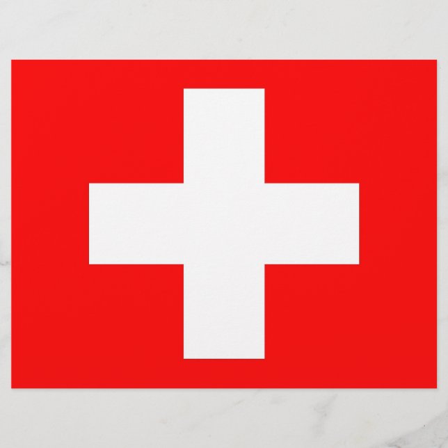 Papel timbrado com Bandeira da Suíça (Frente)