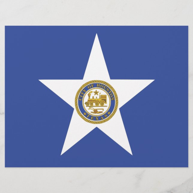 Papel Timbrado com Bandeira de Houston, EUA (Frente)