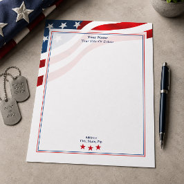 Papel Timbrado com Bandeira Ondulada Patriótica Am