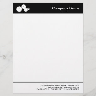 Papel Timbrado Com Cabeça e Pé (Engrenagens) - Preto
