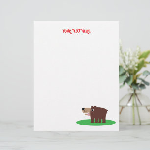 Papel timbrado com desenho de urso fofo para festa