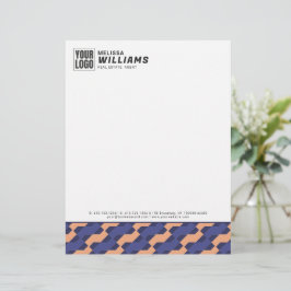 Papel Timbrado com Padrão Geométrico Entrelaçado M