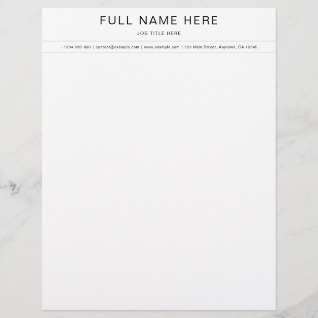 Papel Timbrado Comercial Elegante com Informações  (Frente)
