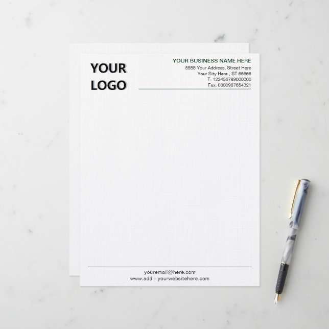 Papel Timbrado Comercial Personalizado Escolha Cor (Frente/Verso In Situ)