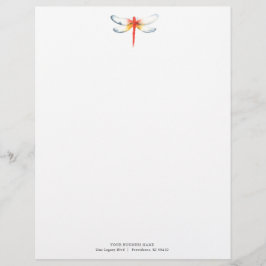 Papel Timbrado Companhia Literhead Design Red Dragonfly