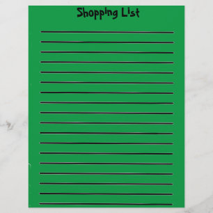 Papel Timbrado Comprando lista de letras verdes
