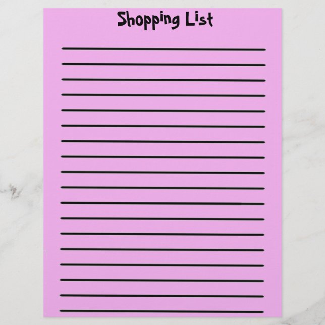 Papel Timbrado Comprando Lista Letterhead Rosa (Frente)