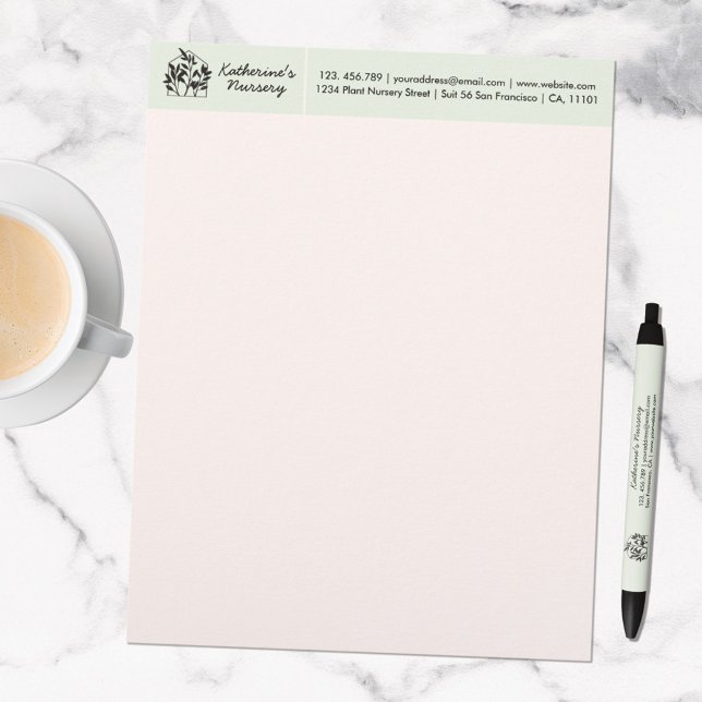 Papel Timbrado Compro de Planta Abstrato de Moderno com Endereço (In situ marble table)