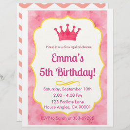 Papel Timbrado Convite de Aniversário para Coroa Rosa | zazzlemad