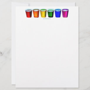 Papel Timbrado Copos de shot da SlipperyJoe seis xícaras disposta