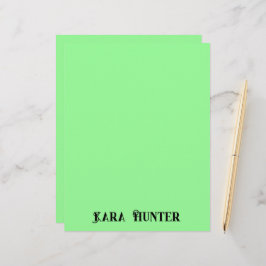 Papel Timbrado Cor da tonalidade | Script Personalizado Preto Mod