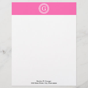 Papel Timbrado Cor-de-rosa-quente 2 Whats - Quadro-chave grego -