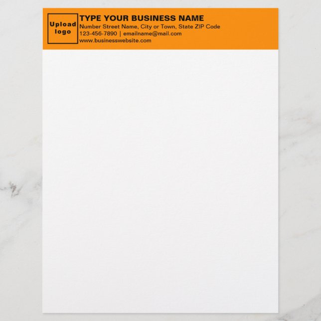 Papel Timbrado Cor Laranja Cabeçalho Comercial Letterhead (Frente)