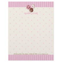 Corações cor-de-rosa Compro Letterhead CUTE KAWAII