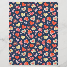 Papel Timbrado Corações Românticos de Aquarela