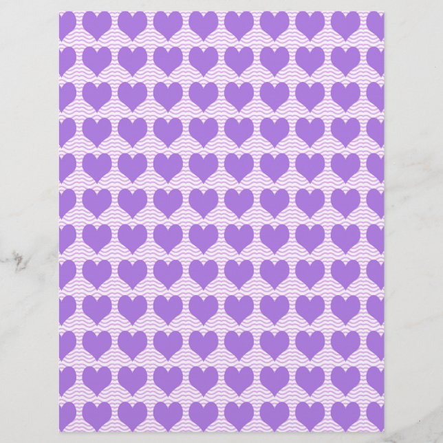 Papel Timbrado Corações Roxos (Frente)