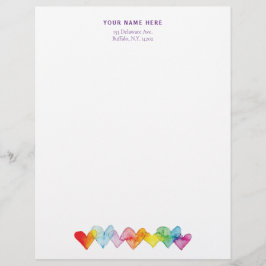 Papel Timbrado Corações Transparentes Desenhados À Maneira Da Águ