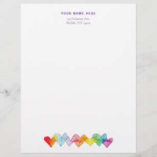 Papel Timbrado Corações Transparentes Desenhados À Maneira Da Águ